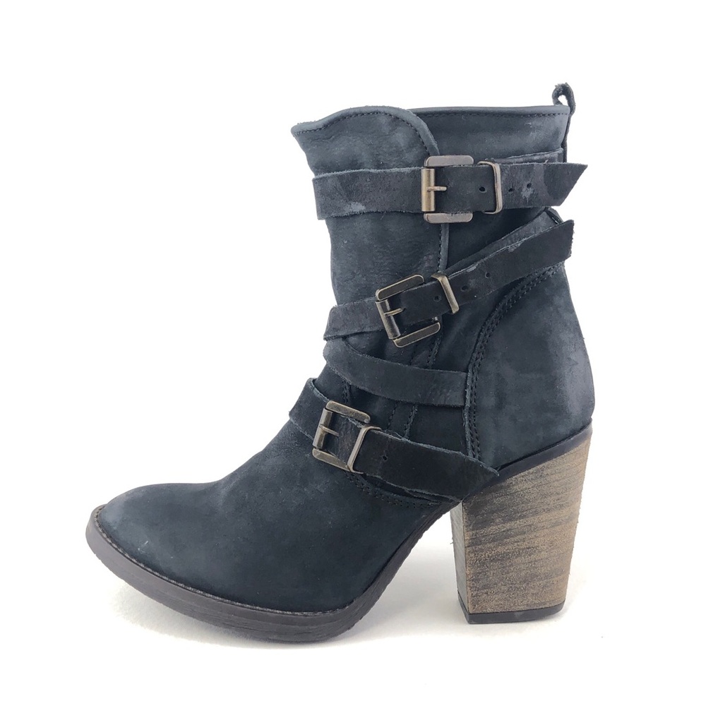 Steve Madden Yale Black Leather Mid Boots 10 M